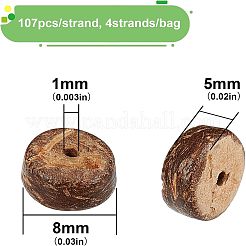 Natürliche Kokosnussschalen-Rondellperlen&nbsp;COCB-OC0001-001B