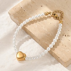 Braccialetti di perle di plastica imitazione per le donne&nbsp;BJEW-M056-10G-04