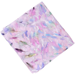 Tessuto di nylon con motivo a piume&nbsp;DIY-WH20066-004C