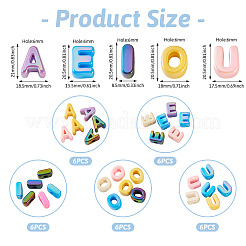 30 pièces 5 styles placage uv perles acryliques opaques&nbsp;SACR-TA0001-63
