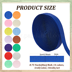 14 Rolle 14 Farben Polyester-Klettbänder&nbsp;DIY-PH0035-67