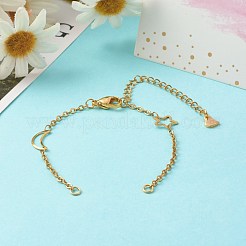 304 Edelstahl Mond & Stern Gliederketten Armbandherstellung&nbsp;AJEW-JB01039-02