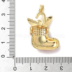 Weihnachten Messing Micro Pave Zirkonia Anhänger&nbsp;KK-K305-07F-02