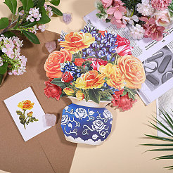 Conjuntos de tarjetas de felicitación con ramos de flores de papel DIY&nbsp;AJEW-WH0455-197A