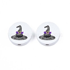 Perline di legno naturale stampate halloween&nbsp;WOOD-T021-84