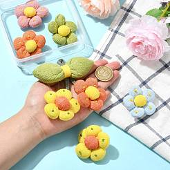 6 broche de algodón con flores de 6 estilos&nbsp;JEWB-CJ0001-72