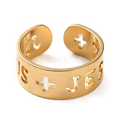 Goldene offene Manschettenringe aus Edelstahl 304&nbsp;RJEW-P091-01G-G