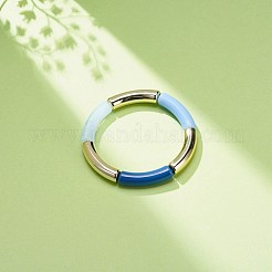 Bracciale elasticizzato con perline in tubo curvo acrilico per donna&nbsp;BJEW-JB08438-04