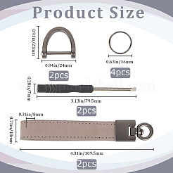 Porte-clés en cuir de vachette&nbsp;FIND-WH20001-72B