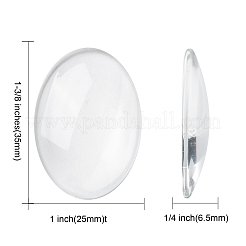 Transparent oval Glas Cabochons&nbsp;GGLA-R022-35x25