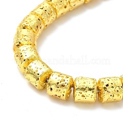Fili di perle di roccia lavica naturale elettrodeposta&nbsp;G-G984-07G
