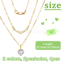 4 stücke 2 farben legierung kristall strass 3 layered halsketten&nbsp;NJEW-HY0001-25B