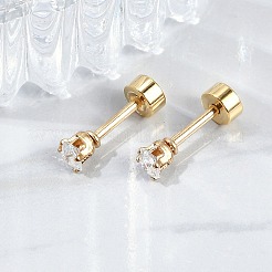 Fake-Ohrplugs aus Glas mit Herzmotiv&nbsp;EJEW-H105-25G-A