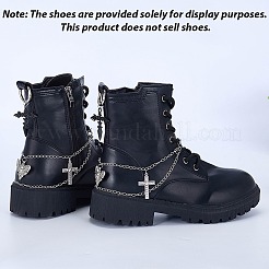 4 Stück 2 Stile Messing verdrehte Ketten & Legierung Schuhe Charms Sets&nbsp;HJEW-BM0001-09