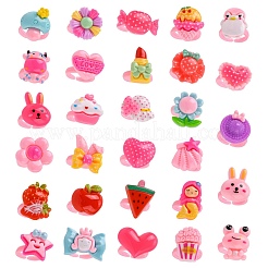 Nette Mischform Acryl Kinder Manschette Ringe&nbsp;RJEW-R130-02-B