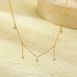Collane con nappe in zirconia cubica trasparente in acciaio inossidabile 304 per donna&nbsp;NJEW-U031-10G