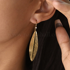 Ohrhänger in Blattform aus Edelstahl 304 für Damen&nbsp;WG5813C-01