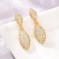 Orecchini pendenti in ottone con micro pavé di zirconi&nbsp;KK-Z166-08G