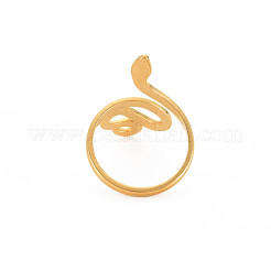 Ionenplattierung (IP) 304 Edelstahl Schlange weit offen Manschette Ring für Frauen&nbsp;X-RJEW-S405-226G