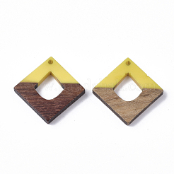 Pendentifs en bois de résine et de noyer&nbsp;RESI-S358-28D