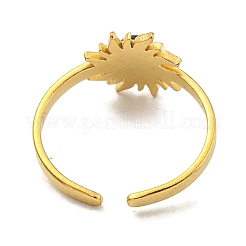 Anillos de puño de acero inoxidable 304 con piedras preciosas sintéticas y revestimiento iónico (IP)&nbsp;G-Z056-01G