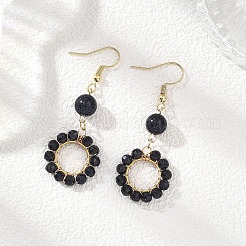 Boucles d'oreilles pendantes rondes en acier inoxydable 304&nbsp;EJEW-JE06786-02