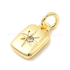 Breloques en laiton avec zircone cubique de micro pave&nbsp;KK-C139-13G