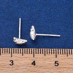 925 Sterling Silber Ohrstecker&nbsp;EJEW-R015-03S