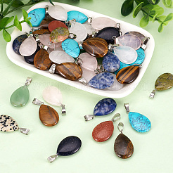 50pcs pendentifs de pierres précieuses mélangées naturelles et synthétiques&nbsp;G-TA0001-47