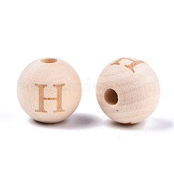 Perle europee di legno naturale non finito&nbsp;WOOD-S045-143A-01H