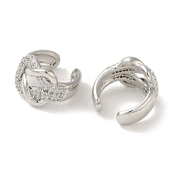 Boucles d'oreilles en laiton plaqué micro pavé&nbsp;EJEW-P280-10P