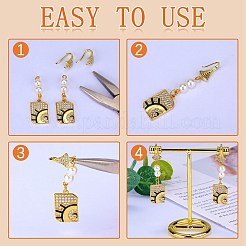 10 paio di ganci per orecchini in ottone con micro pavé di zirconi trasparenti&nbsp;ZIRC-SZ0005-01