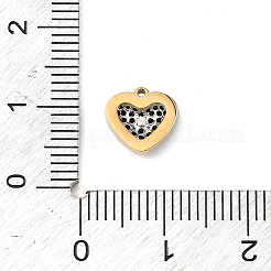 Breloques en acier inoxydable 304 micro pavé de zircones cubiques&nbsp;STAS-I356-04G-06