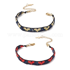 2 pulsera hecha a mano con cuentas de semillas de vidrio para mujer&nbsp;BJEW-MZ00157