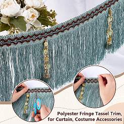 4 m Fransenquastenbesatz aus Polyester&nbsp;DIY-OC0013-37A