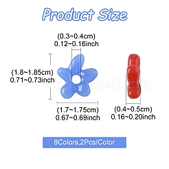 16pcs 8 Farben handgemachte Bunte Malerei-Perlen&nbsp;LAMP-FS0001-28