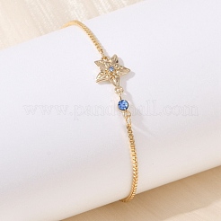 Bracelets à maillons en laiton micro pavé de zircons cubiques pour anniversaire&nbsp;BJEW-U031-01G-12