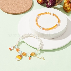 Ensemble de bracelets extensibles en perles et perles&nbsp;BJEW-TA00303-02