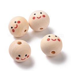 Perles européennes en bois imprimées&nbsp;WOOD-C001-03A-04