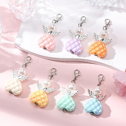 Adornos colgantes de ángel de plástico con perlas y acrílico&nbsp;HJEW-JM03466