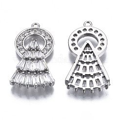 Pendentifs en laiton zircon cubique transparent&nbsp;ZIRC-S069-036P