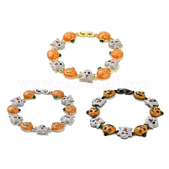Braccialetti di Halloween in ottone smaltato per donna&nbsp;BJEW-B149-01