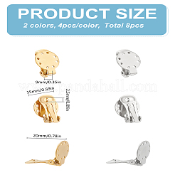 8 Stück 2 Farben 304 Edelstahl Ohrclip-BeZubehör&nbsp;STAS-LP0001-45