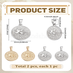 2 pendentif en acier inoxydable 304&nbsp;STAS-LP0003-92K