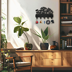 Cintres muraux en bois et en fer&nbsp;HJEW-WH0055-094