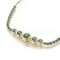 Verstellbare messing micro pave zirkonia bolo armbänder&nbsp;BJEW-F404-01C-G