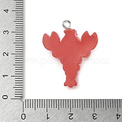 Pendenti a forma di aragosta in resina opaca&nbsp;X-RESI-K023-04