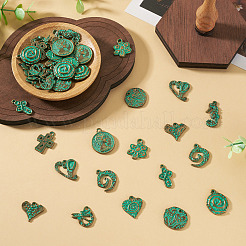 52 pièces 13 styles pendentifs en alliage de style tibétain&nbsp;FIND-TA0010-81