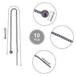 10 pieza de rosca de oreja de acero inoxidable 304&nbsp;EJEW-UN0002-02