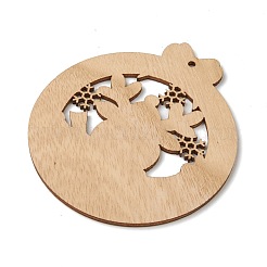 Thème de noël gros pendentifs en bois naturel&nbsp;WOOD-B001-17